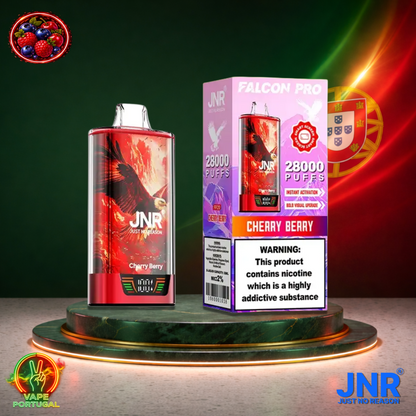 Vape descartável JNR Falcon Pro 28K sabor Cherry Berry 28000 puffs 28K tragadas mais barato