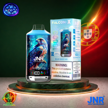 Vape descartável JNR Falcon X 18K sabor Blue Razz Ice 18000 puffs 18K tragadas mais barato