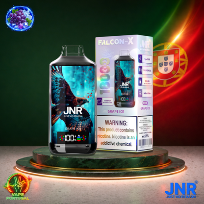 Vape descartável JNR Falcon X 18K sabor Grape Ice 18000 puffs 18K tragadas mais barato