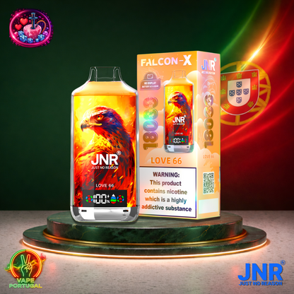 Vape descartável JNR Falcon X 18K sabor Love 66 18000 puffs 18K tragadas mais barato