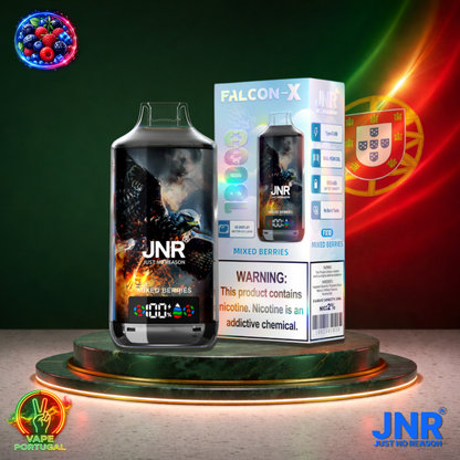 Vape descartável JNR Falcon X 18K sabor Mixed Berries 18000 puffs 18K tragadas mais barato