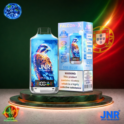 Vape descartável JNR Falcon X 18K sabor Mr Blue 18000 puffs 18K tragadas mais barato