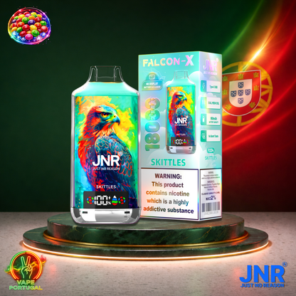 Vape descartável JNR Falcon X 18K sabor Skittles 18000 puffs 18K tragadas mais barato