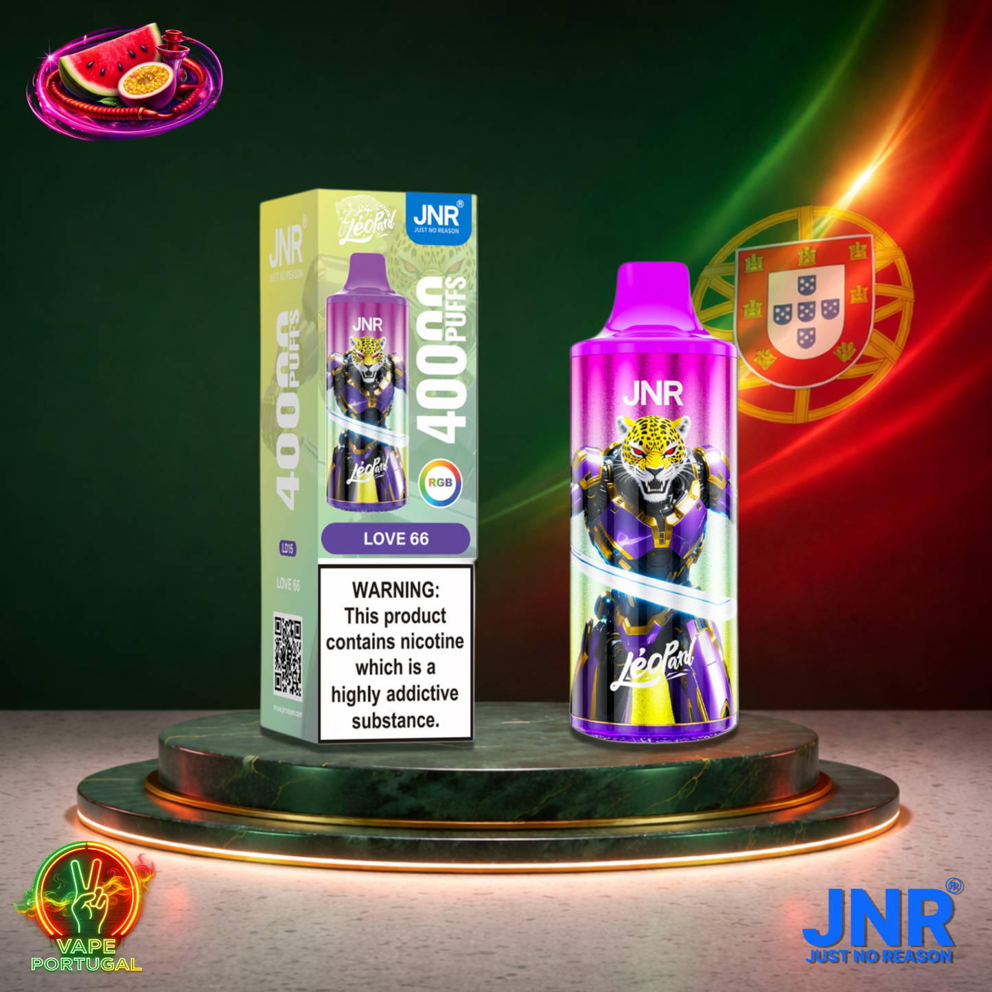 Vape descartável JNR Leopard sabor Love 66 40000 puffs 40K tragadas mais barato