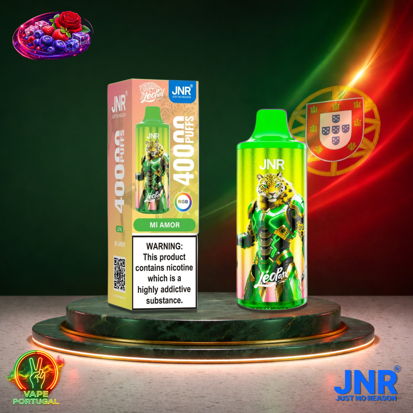 Vape descartável JNR Leopard sabor Mi Amor 40000 puffs 40K tragadas mais barato