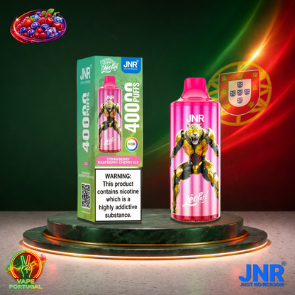 Vape descartável JNR Leopard sabor Strawberry Raspberry Cherry Ice 40000 puffs 40K tragadas mais barato