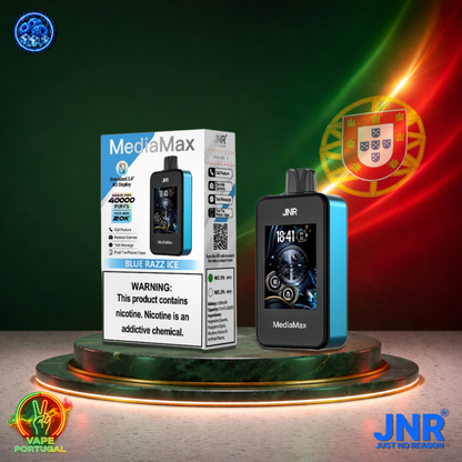 Vape descartável JNR Media Max 40K sabor Blue Razz Ice 40000 puffs 40K tragadas mais barato