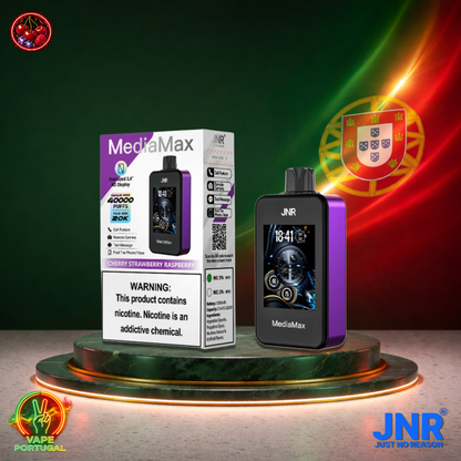 Vape descartável JNR Media Max 40K sabor Cherry Strawberry Raspberry 40000 puffs 40K tragadas mais barato