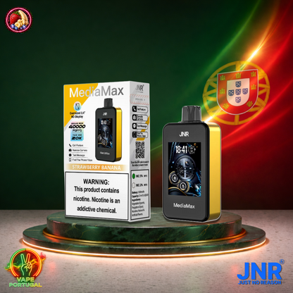 Vape descartável JNR Media Max 40K sabor Strawberry Banana 40000 puffs 40K tragadas mais barato