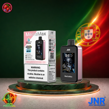 Vape descartável JNR Media Max 40K sabor Strawberry Ice 40000 puffs 40K tragadas mais barato