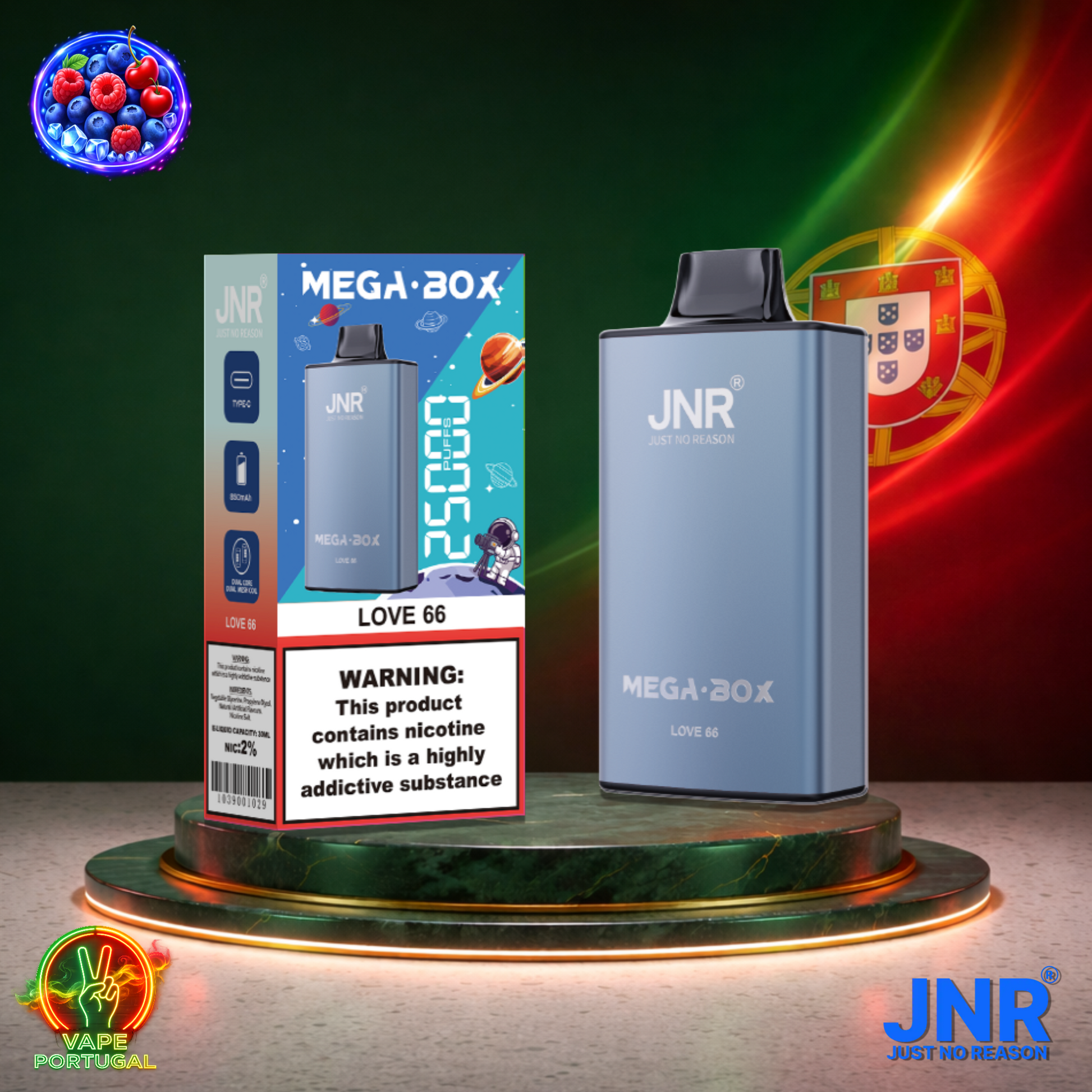 Vape descartável JNR Mega Box 25K sabor Love 66 25000 puffs 25K tragadas mais barato