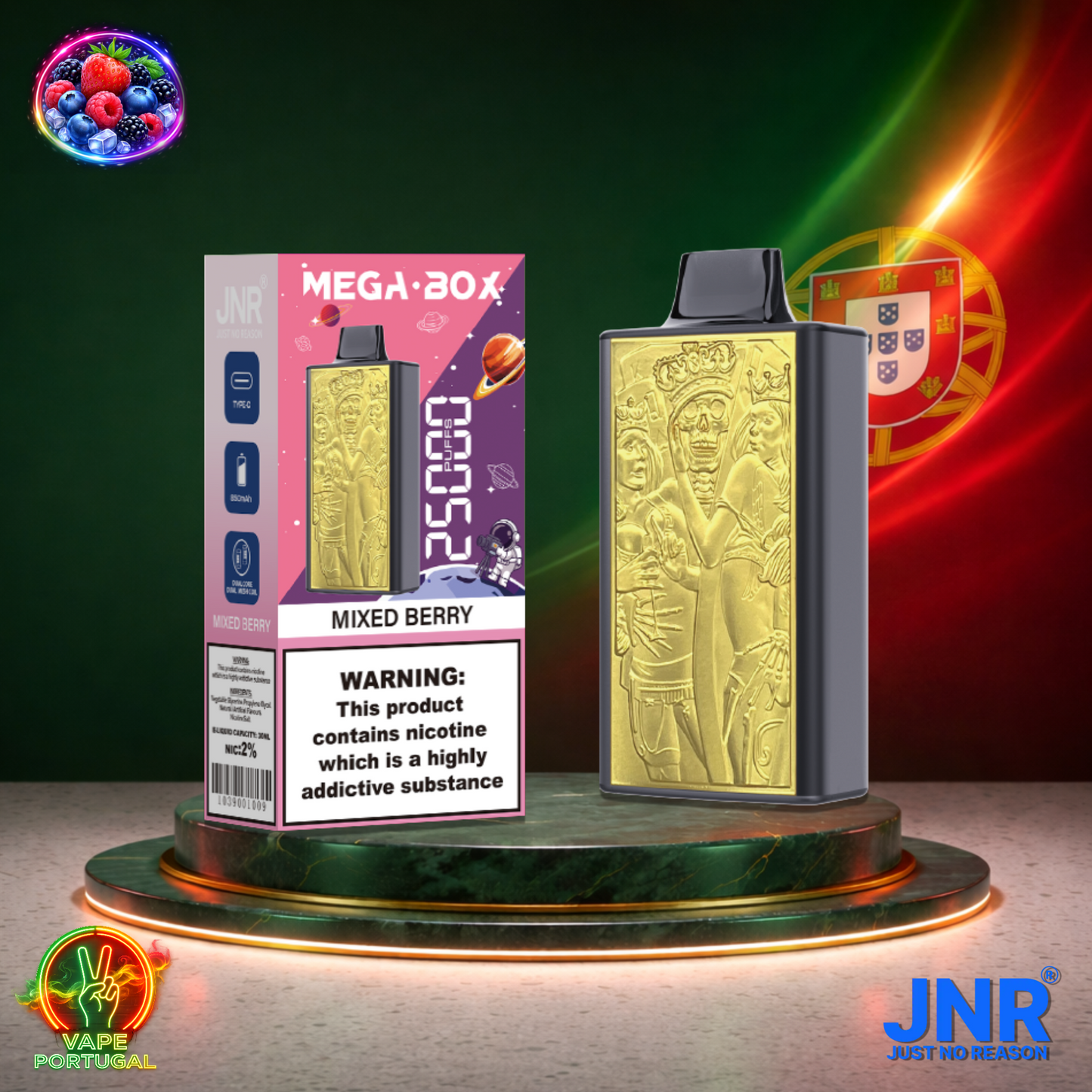 Vape descartável JNR Mega Box 25K sabor Mixed Berry 25000 puffs 25K tragadas mais barato