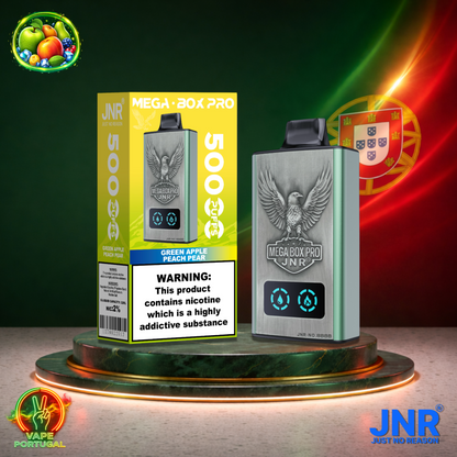 Vape descartável JNR Mega Box Pro sabor Green Apple Peach Pear 50000 puffs 50K tragadas mais barato