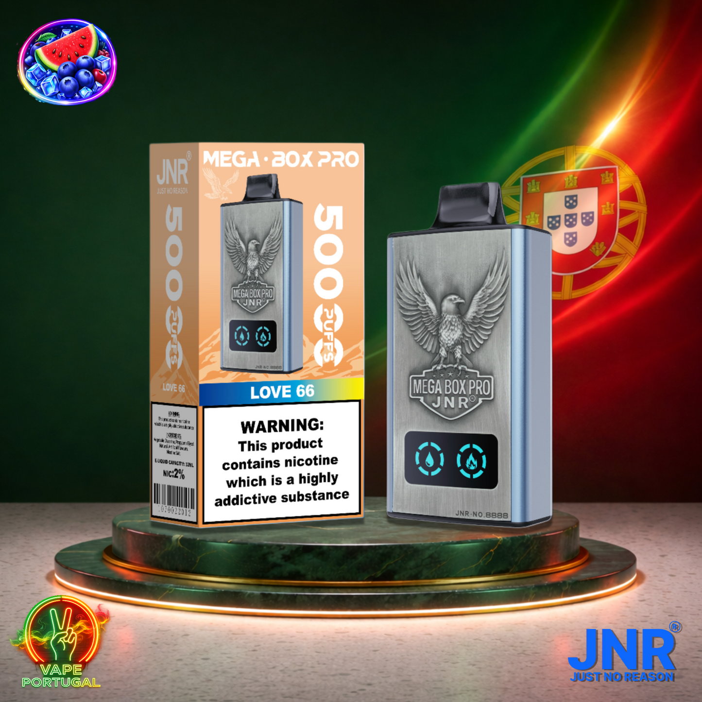 Vape descartável JNR Mega Box Pro sabor Love 66 50000 puffs 50K tragadas mais barato