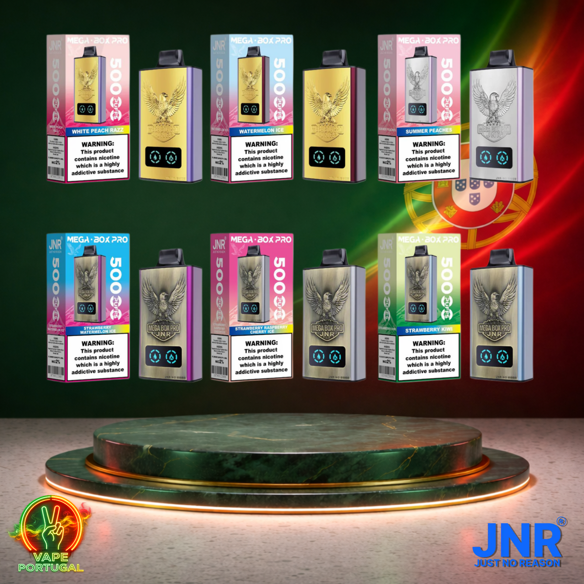 Vape descartável JNR Mega Box Pro Vários Sabores 50000 puffs 50K tragadas mais barato