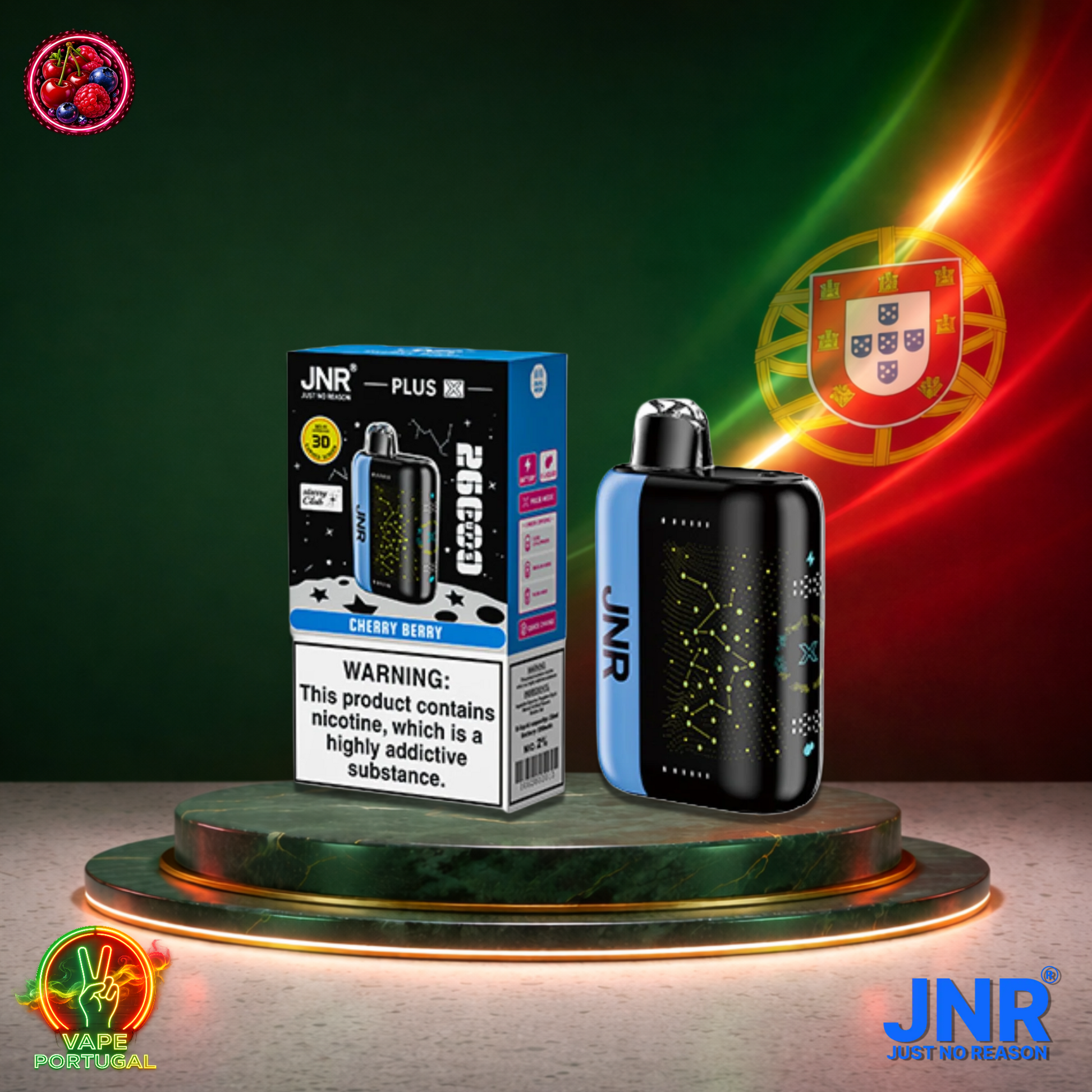 Vape descartável JNR Plus X 26K sabor Cherry Berry 26000 puffs 26K tragadas mais barato