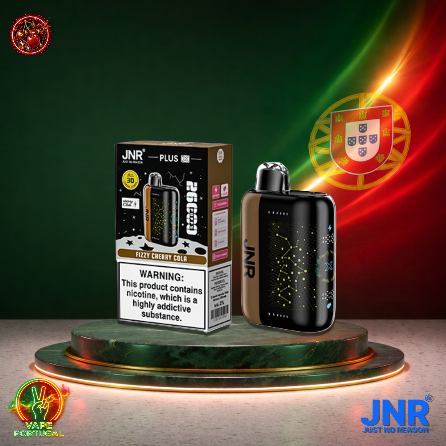 Vape descartável JNR Plus X 26K sabor Fizzy Cherry Cola 26000 puffs 26K tragadas mais barato