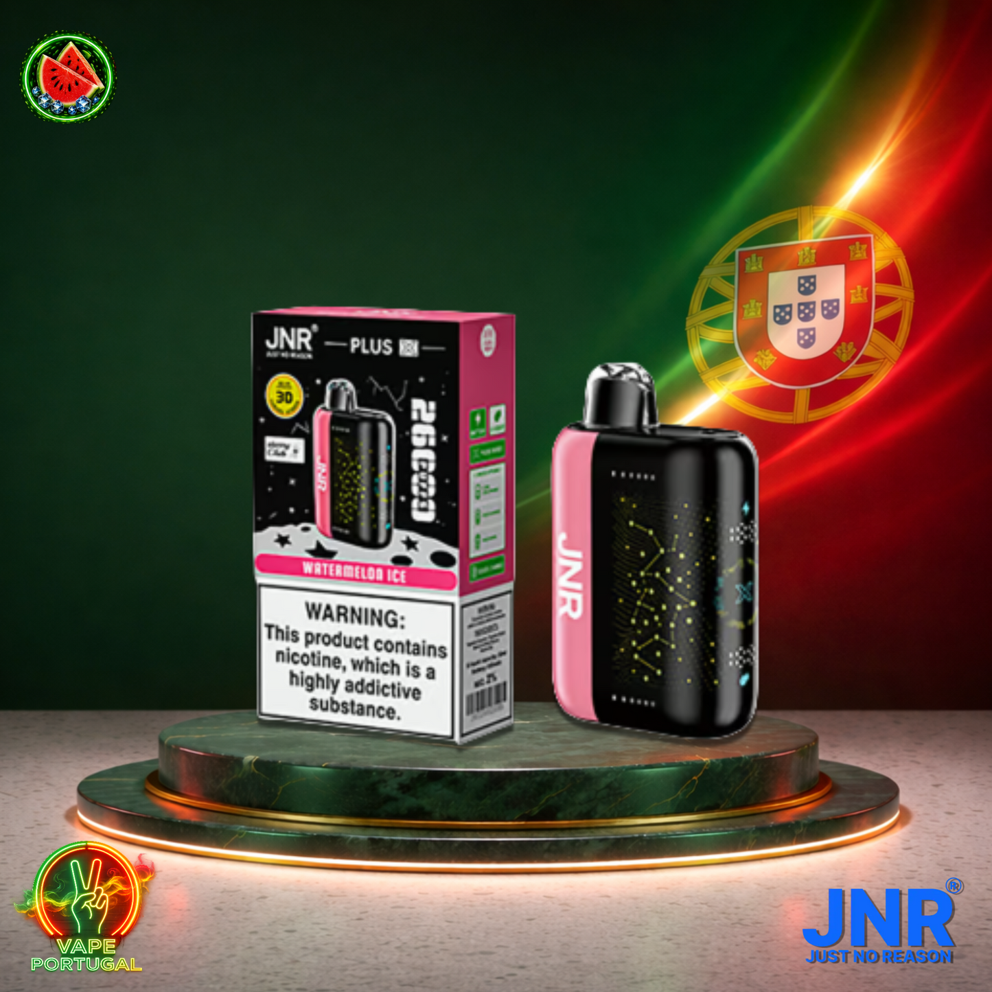 Vape descartável JNR Plus X 26K sabor Watermelon Ice 26000 puffs 26K tragadas mais barato