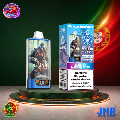 Vape descartável JNR Rage Gorilla sabor Blueberry Raspberry Cherry 55000 puffs 55K tragadas mais barato