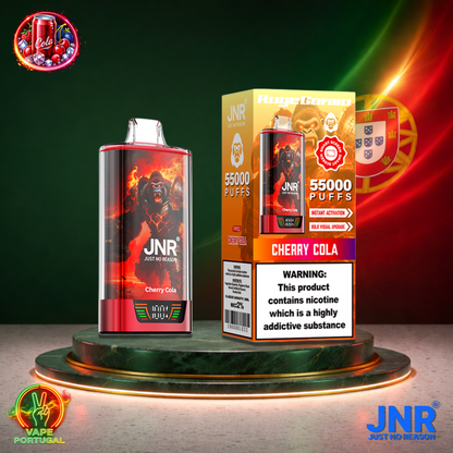 Vape descartável JNR Rage Gorilla sabor Cherry Cola 55000 puffs 55K tragadas mais barato