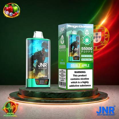 Vape descartável JNR Rage Gorilla sabor Double Apple 55000 puffs 55K tragadas mais barato