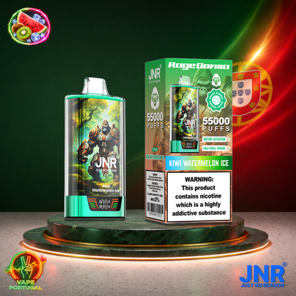 Vape descartável JNR Rage Gorilla sabor Kiwi Watermelon Ice 55000 puffs 55K tragadas mais barato