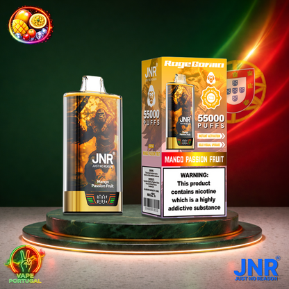Vape descartável JNR Rage Gorilla sabor Mango Passion Fruit 55000 puffs 55K tragadas mais barato