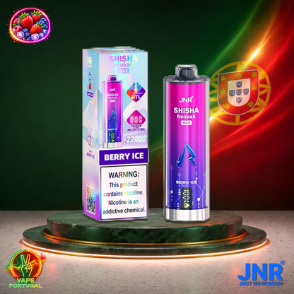 Vape descartável JNR Shisha Hookah Max 22K sabor Berry Ice 22000 puffs 22K tragadas mais barato