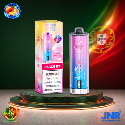 Vape descartável JNR Shisha Hookah Max 22K sabor Peach Ice 22000 puffs 22K tragadas mais barato