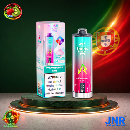 Vape descartável JNR Shisha Hookah Max 22K sabor Strawberry Kiwi 22000 puffs 22K tragadas mais barato