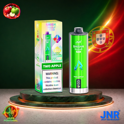 Vape descartável JNR Shisha Hookah Max 22K sabor Two Apple 22000 puffs 22K tragadas mais barato