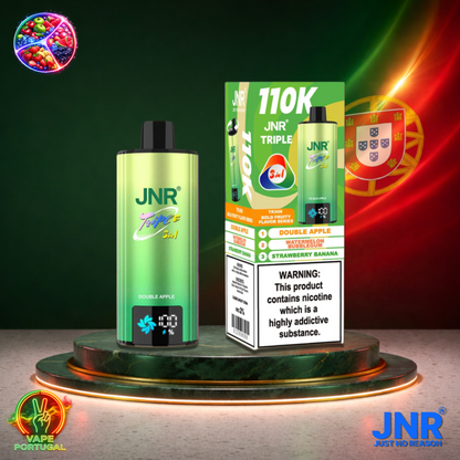 Vape descartável JNR Triple 3 em 1 110K sabores Double Apple, Watermelon Bubblegum e Strawberry Banana 110000 puffs 110K tragadas mais barato