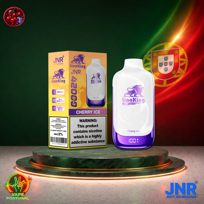 Vape descartável JNR Lion King 42K sabor Cherry Ice 42000 puffs 42K tragadas mais barato