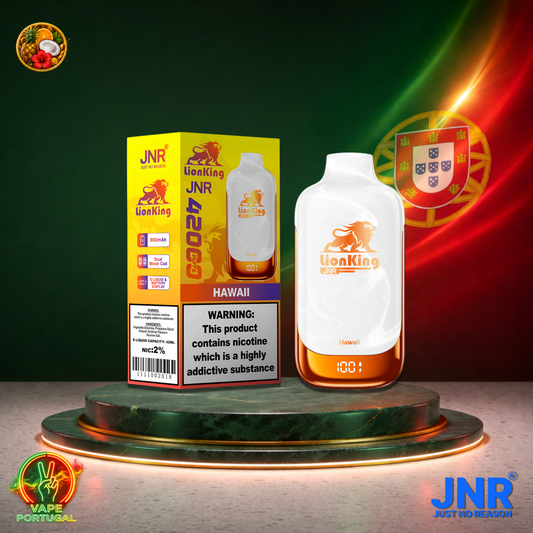 Vape descartável JNR Lion King 42K sabor Hawaii 42000 puffs 42K tragadas mais barato