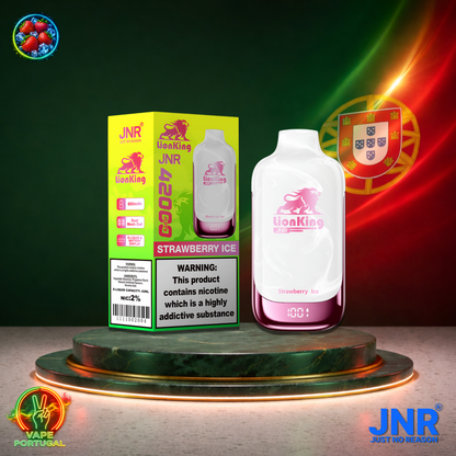 Vape descartável JNR Lion King 42K sabor Strawberry Ice 42000 puffs 42K tragadas mais barato