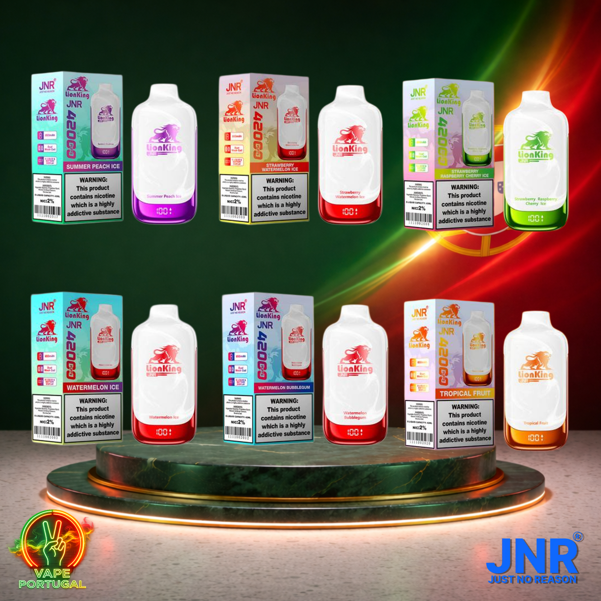 Vape descartável JNR Lion King 42K sabor Mix 1 42000 puffs 42K tragadas mais barato