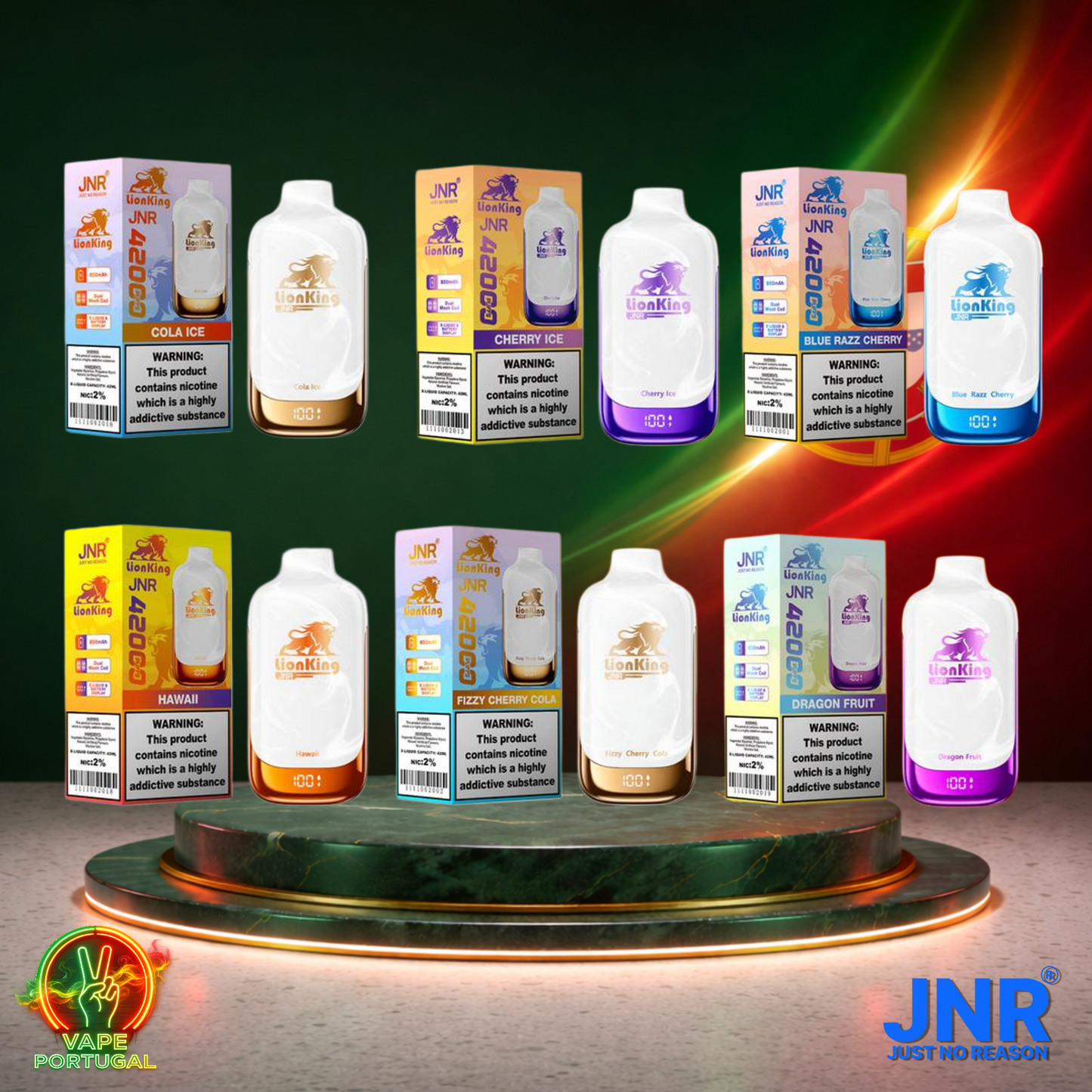 Vape descartável JNR Lion King 42K sabor Mix 3 42000 puffs 42K tragadas mais barato
