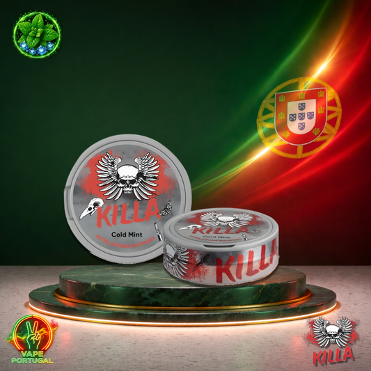Bolsas de nicotina Killa 12,8 mg sabor Cold Mint mais barato em Portugal