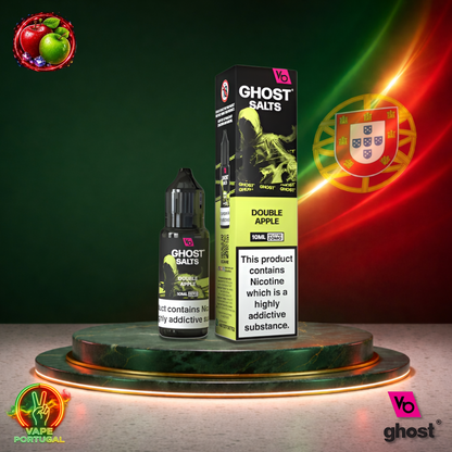Líquido Ghost Salts 10ml sabor Double Apple com sais de nicotina 2% (20mg/ml) para pod – maçã dupla doce e refrescante mais barato