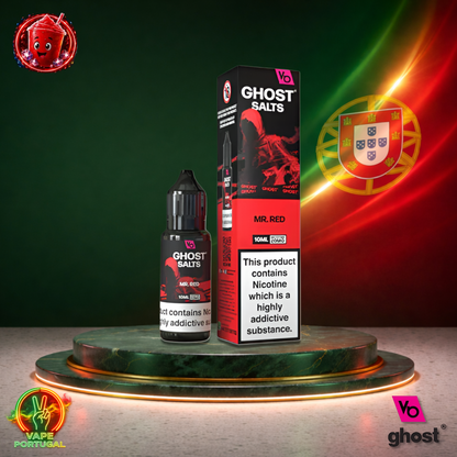 Líquido Ghost Salts 10ml sabor Mr Red com sais de nicotina 2% (20mg/ml) para pod – frutos vermelhos doces e intensos mais barato