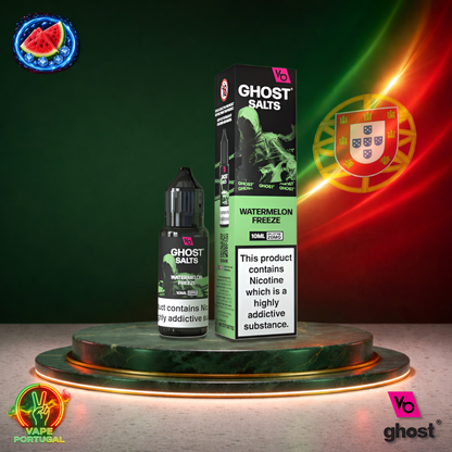 Líquido Ghost Salts 10ml sabor Watermelon Freeze com sais de nicotina 2% (20mg/ml) para pod – melancia com gelo refrescante mais barato