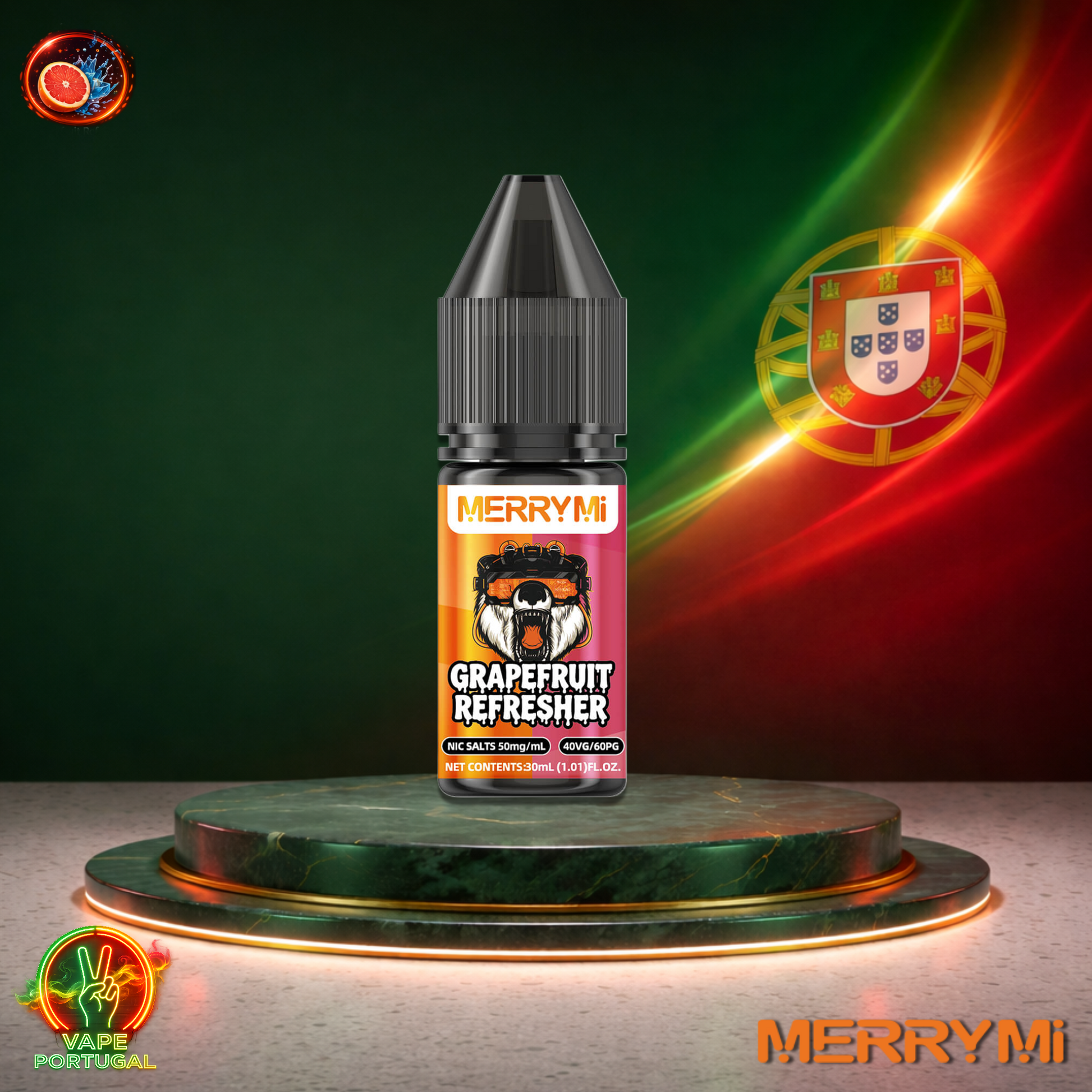 Líquido MerryMi Salts 30ml sabor Grapefruit Refresher com sais de nicotina 5% (50mg/ml) para pod – toranja cítrica refrescante mais barato