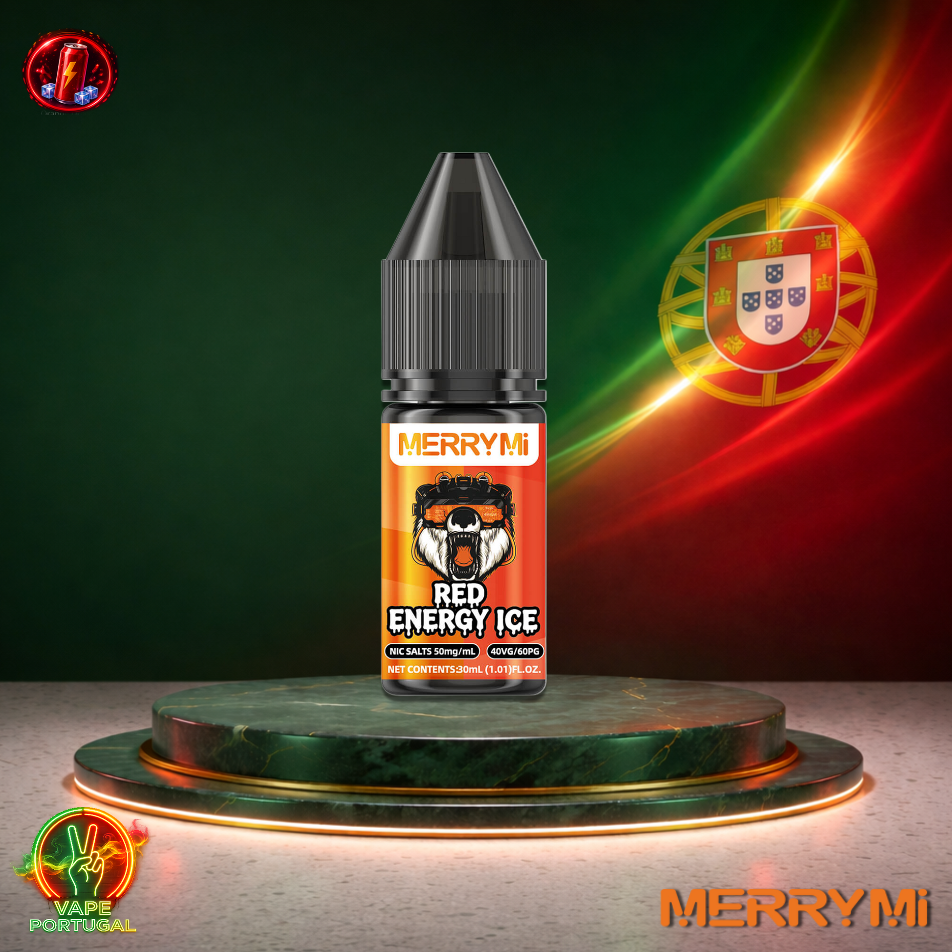 Líquido MerryMi Salts 30ml sabor Red Energy Ice com sais de nicotina 5% (50mg/ml) para pod – bebida energética com gelo refrescante mais barato