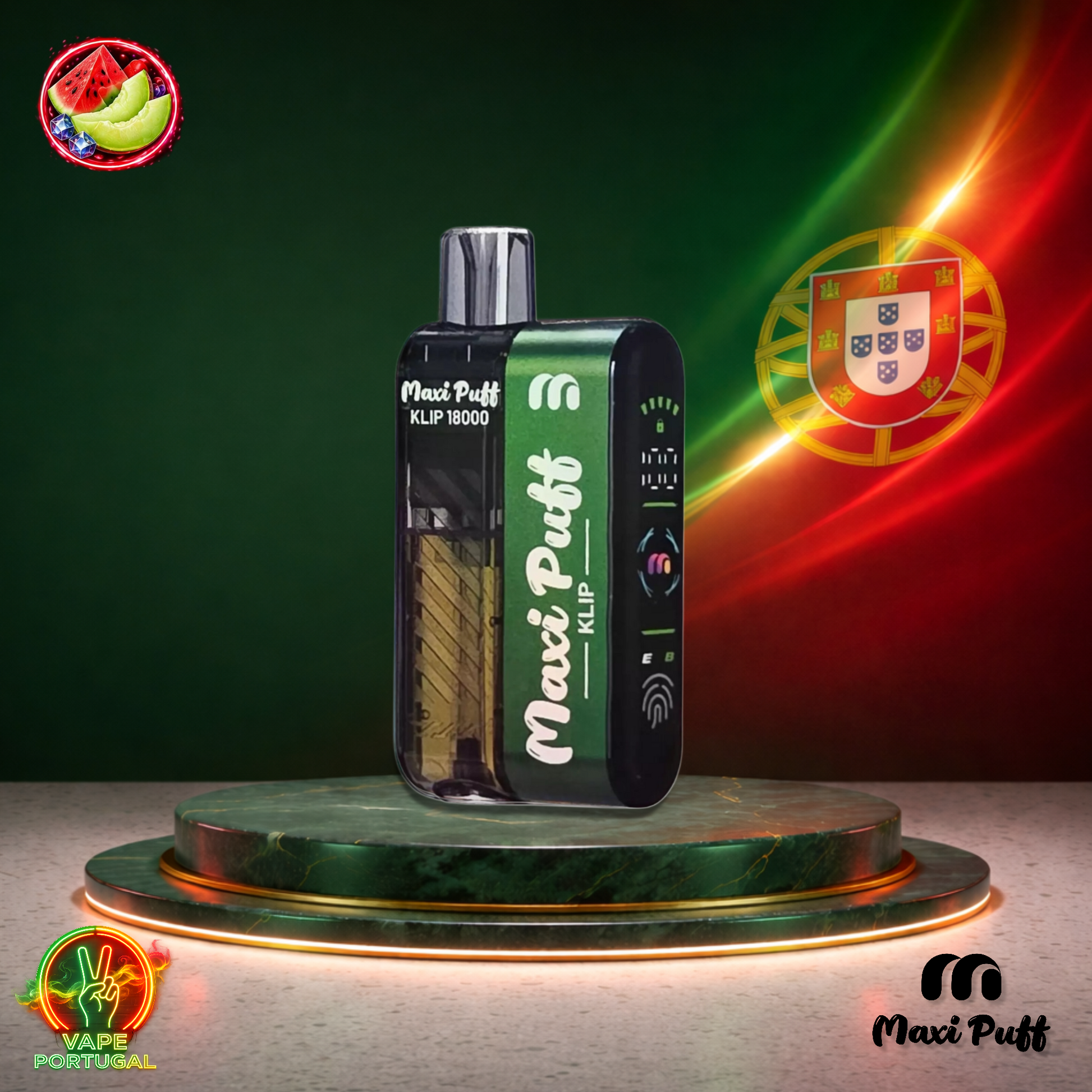 Vape descartável Maxi Puff Klip 18K sabor Watermelon Melon 18000 puffs 18K tragadas mais barato