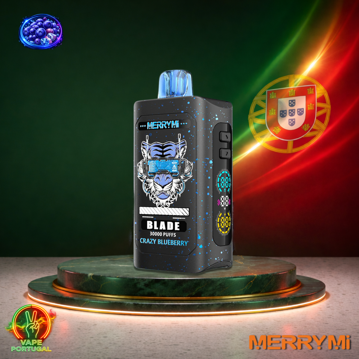 Vape descartável MerryMi Blade 30K sabor Crazy Blueberry 30000 puffs 30K tragadas mais barato