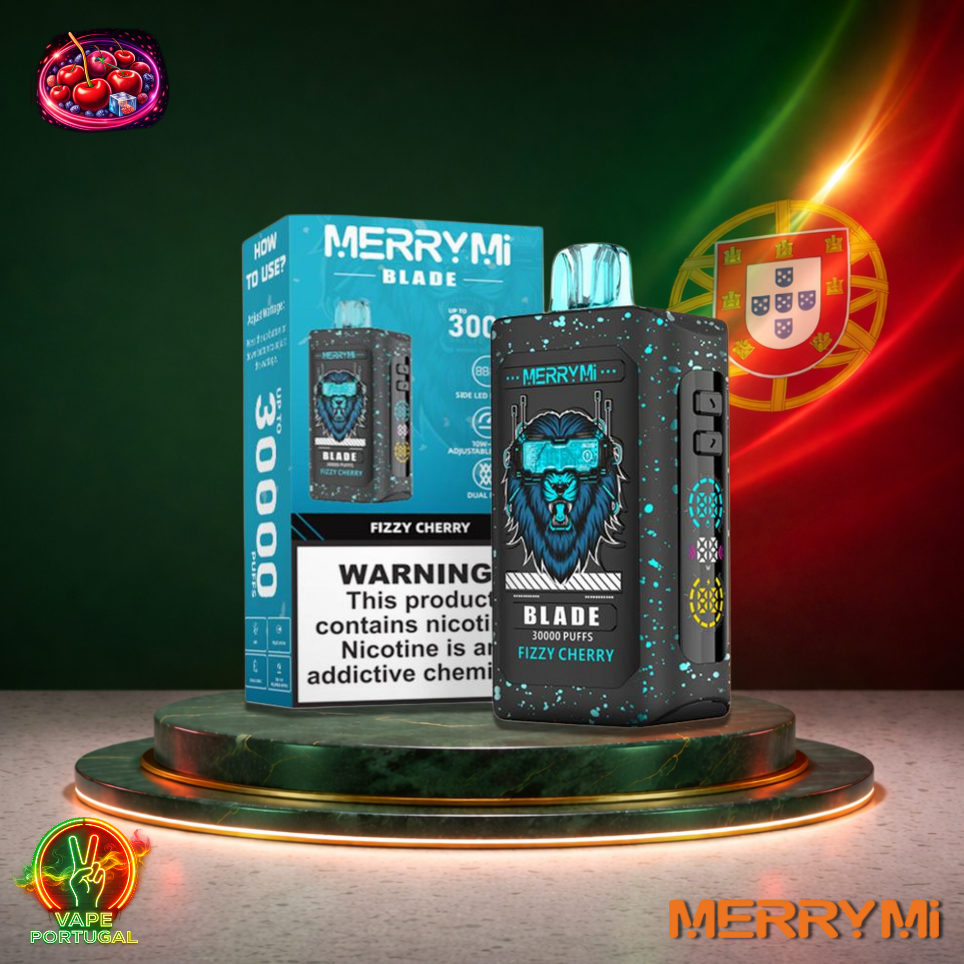 Vape descartável MerryMi Blade 30K sabor Fizzy Cherry 30000 puffs 30K tragadas mais barato