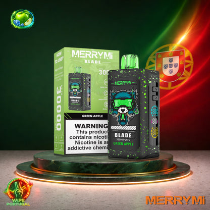 Vape descartável MerryMi Blade 30K sabor Green Apple 30000 puffs 30K tragadas mais barato