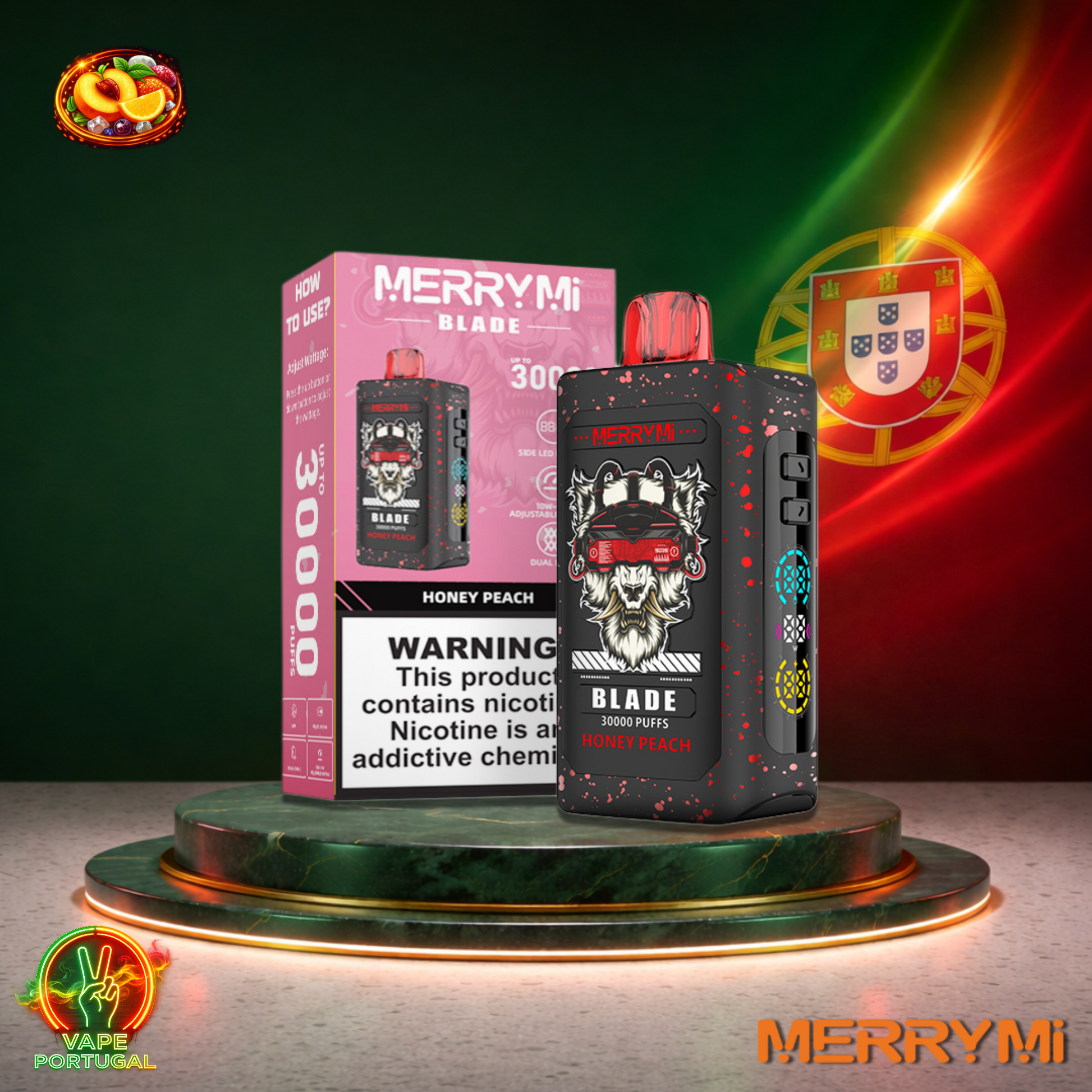 Vape descartável MerryMi Blade 30K sabor Honey Peach 30000 puffs 30K tragadas mais barato