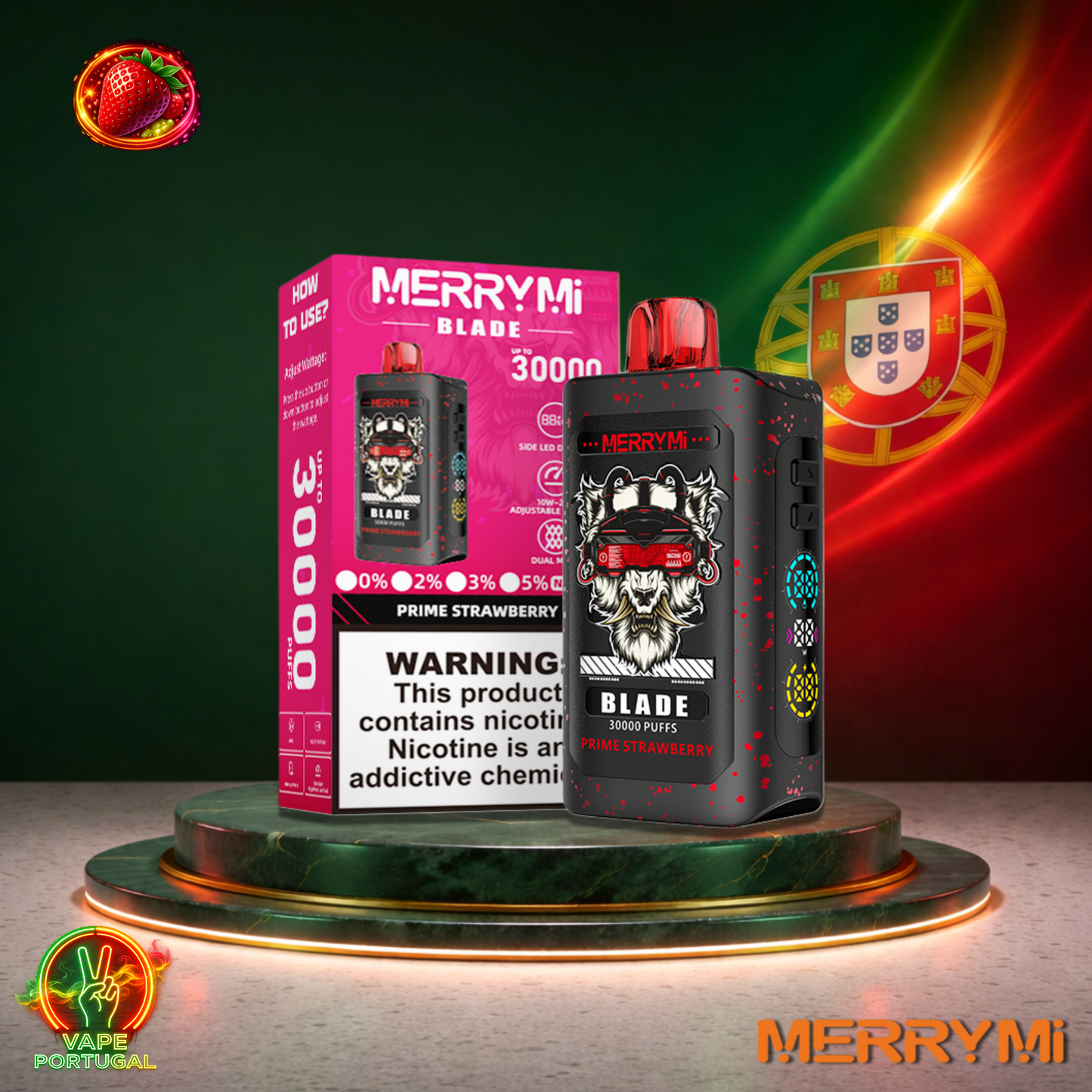 Vape descartável MerryMi Blade 30K sabor Prime Strawberry 30000 puffs 30K tragadas mais barato