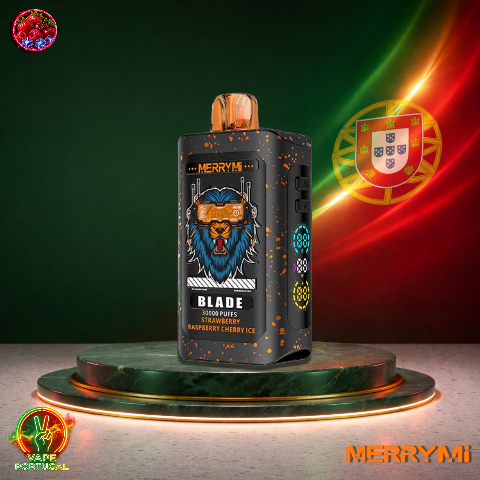 Vape descartável MerryMi Blade 30K sabor Strawberry Raspberry Cherry Ice 30000 puffs 30K tragadas mais barato